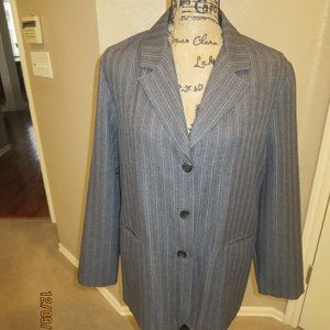 ALFRED DUNNER Gray Pin-Stripe Suit Jacket Sz 14P